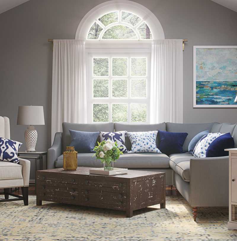 Classic, Rustic Living Room Design by Havenly Interior Designer Tracie