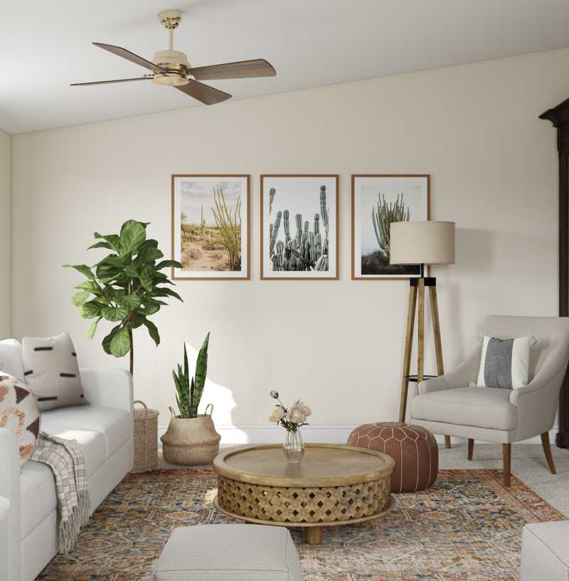 Bohemian, Scandinavian Living Room Design by Havenly Interior Designer Chelsey