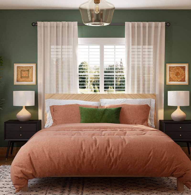 Bohemian, Midcentury Modern Bedroom Design by Havenly Interior Designer Behin
