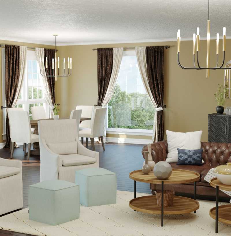 Rustic, Transitional Living Room Design by Havenly Interior Designer Brea