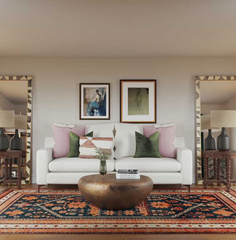 Eclectic, Bohemian Living Room Design by Havenly Interior Designer Isabella