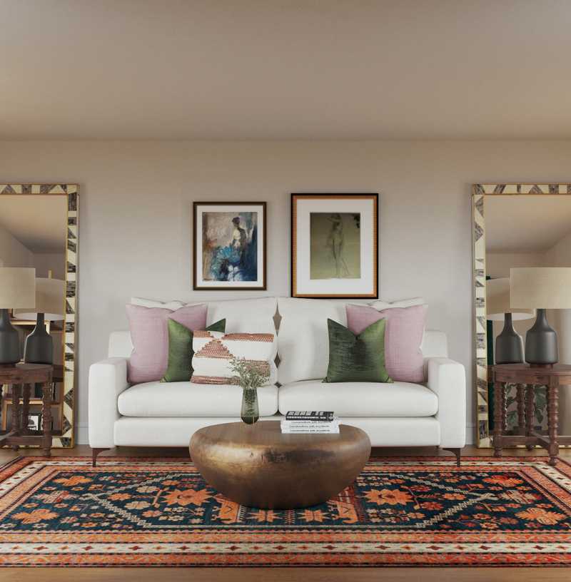 Eclectic, Bohemian Living Room Design by Havenly Interior Designer Isabella