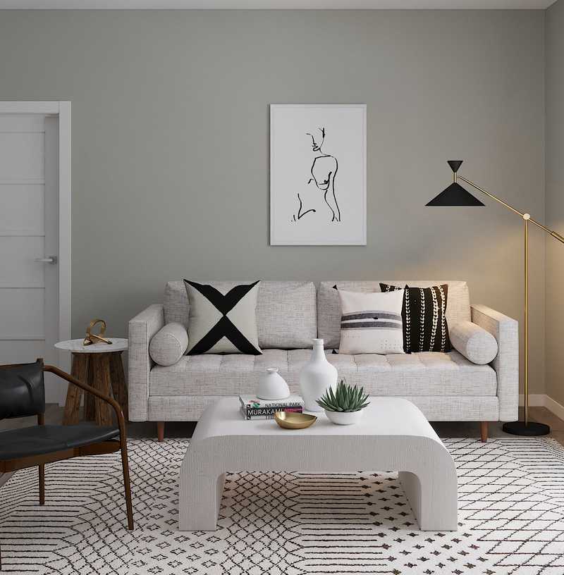 Contemporary, Modern Living Room Design by Havenly Interior Designer Andrea