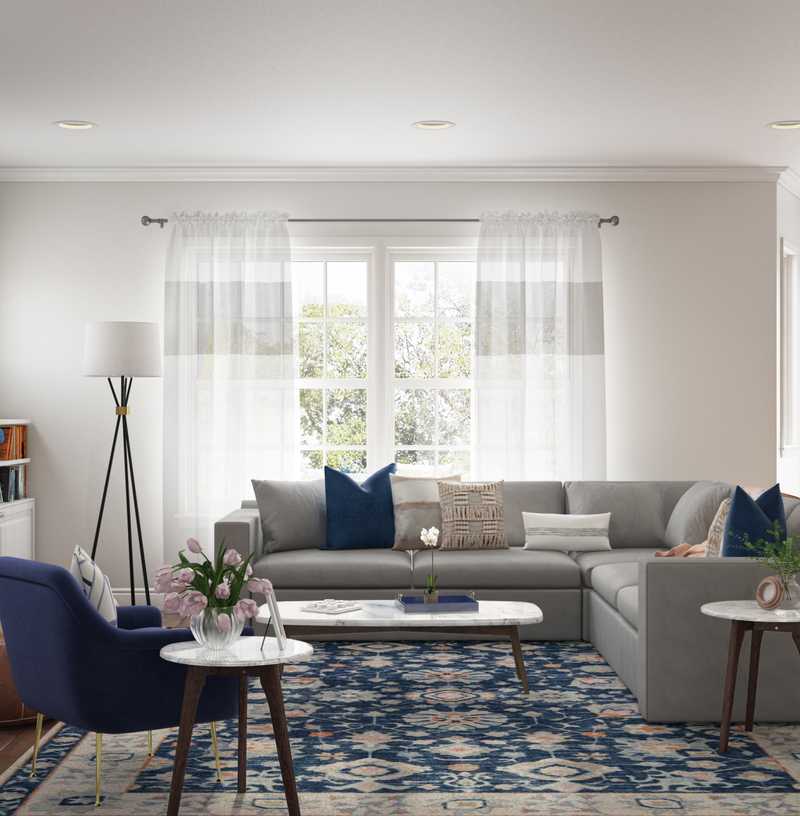 Contemporary, Bohemian, Global Living Room Design by Havenly Interior Designer Hagar