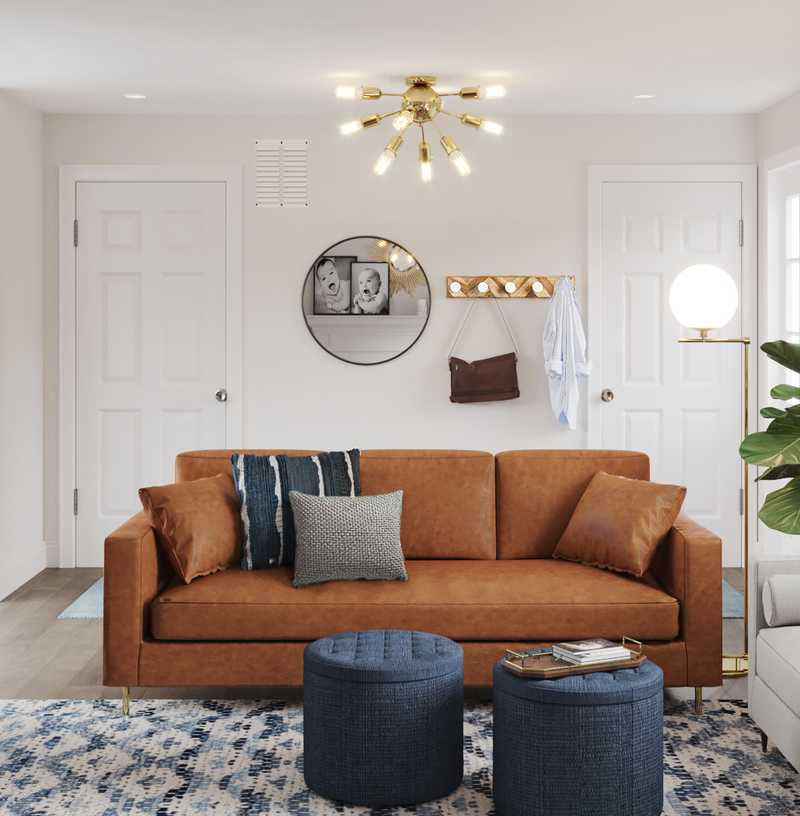 Eclectic, Bohemian, Global, Midcentury Modern Living Room Design by Havenly Interior Designer Essie