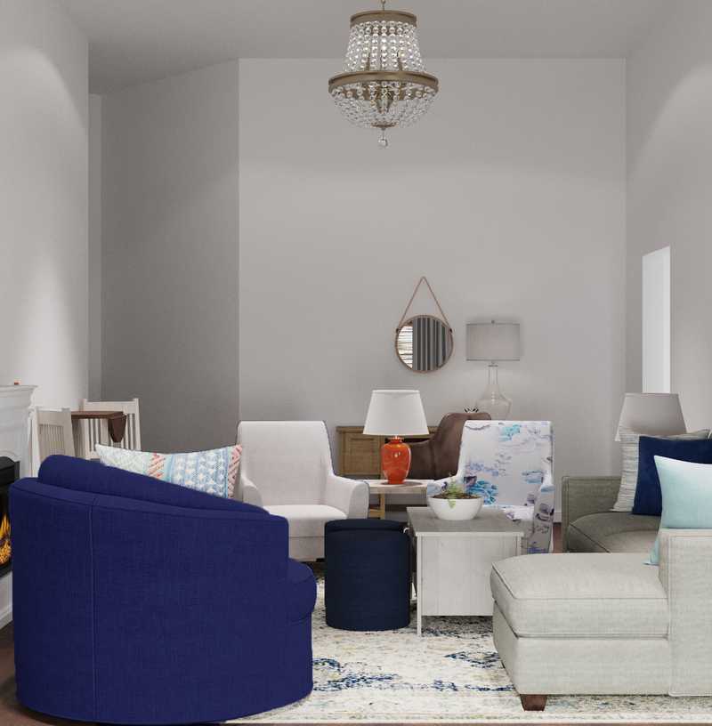Contemporary, Coastal, Rustic Living Room Design by Havenly Interior Designer Melissa
