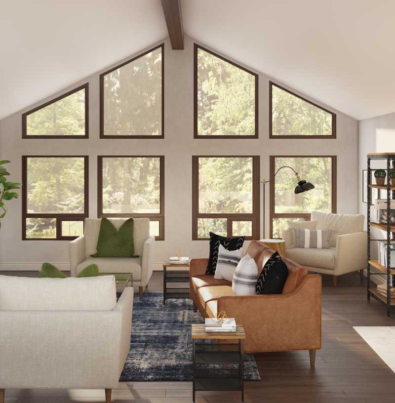Rustic, Transitional Living Room Design by Havenly Interior Designer Lauren