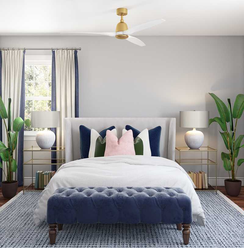 Coastal, Preppy Bedroom Design by Havenly Interior Designer Shirley
