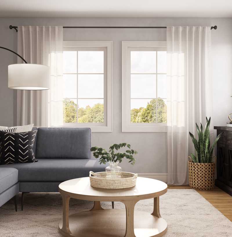 Farmhouse, Rustic, Preppy, Scandinavian Living Room Design by Havenly Interior Designer Amanda