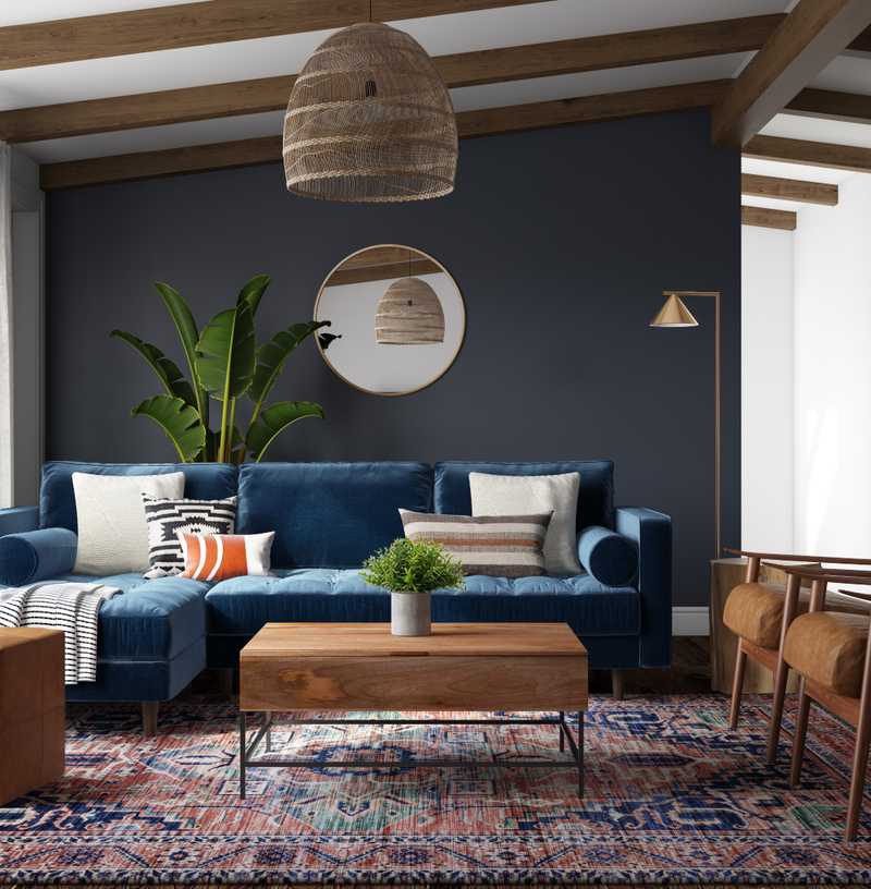 Bohemian Living Room Design by Havenly Interior Designer Angelli