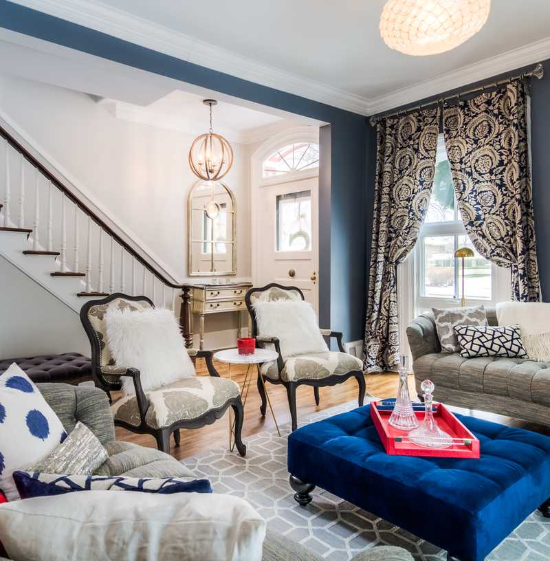 Contemporary, Classic Living Room Design by Havenly Interior Designer Griffin