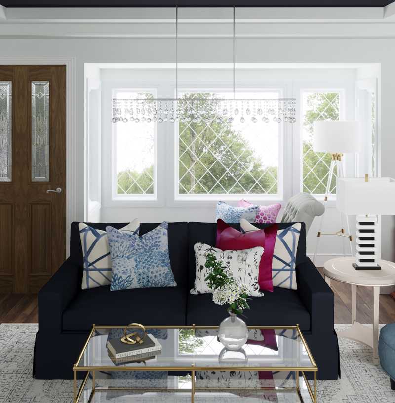Contemporary, Glam Living Room Design by Havenly Interior Designer Caitlin