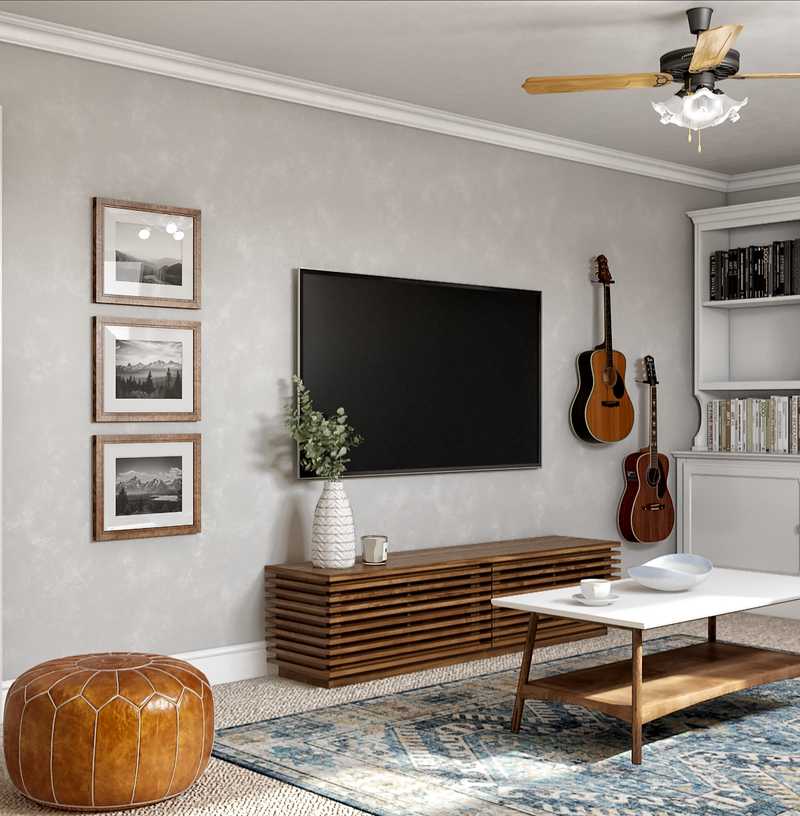 Midcentury Modern, Minimal Living Room Design by Havenly Interior Designer Janice