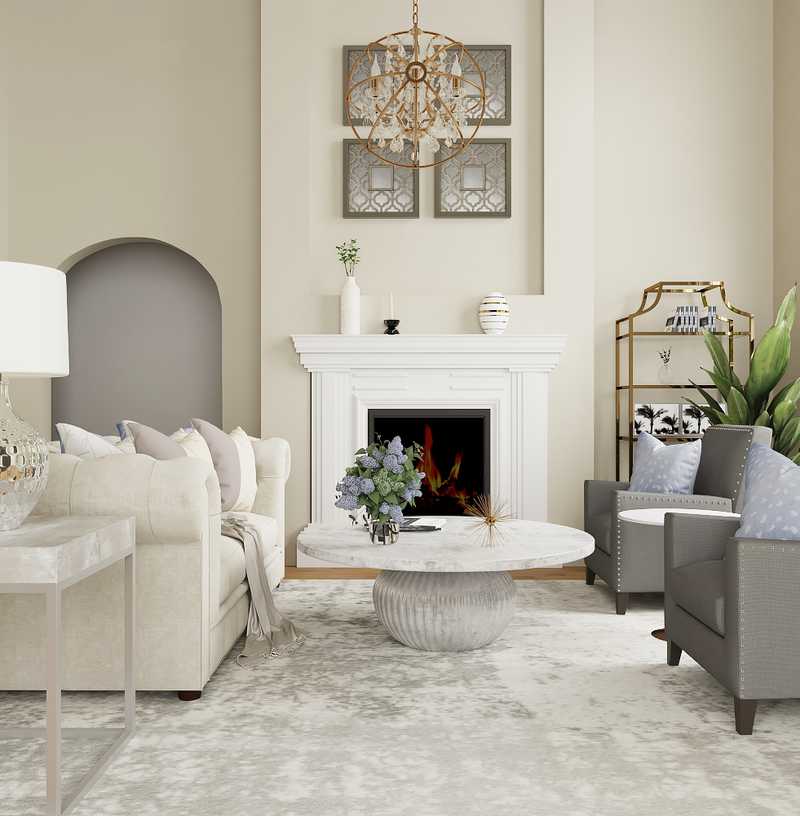 Contemporary, Classic Living Room Design by Havenly Interior Designer Katie