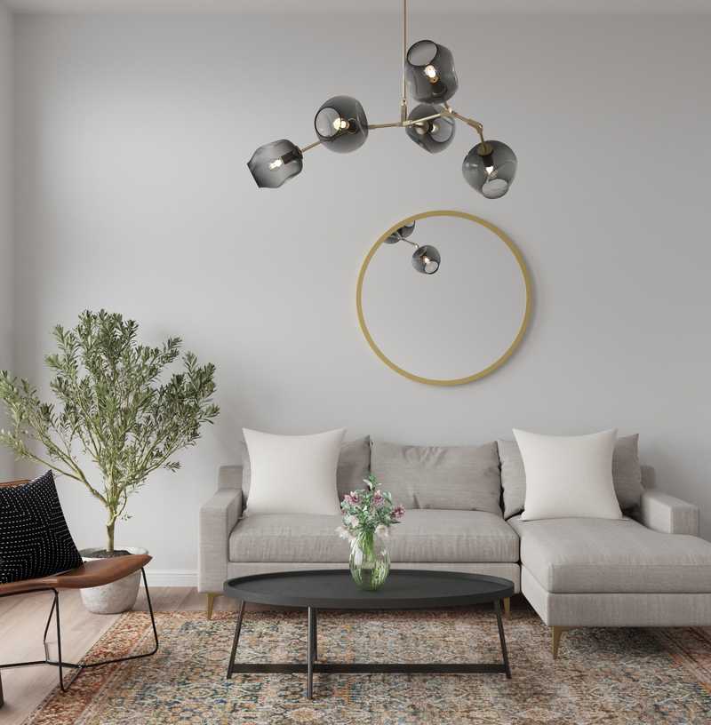 Modern, Bohemian, Minimal Living Room Design by Havenly Interior Designer Chelsea