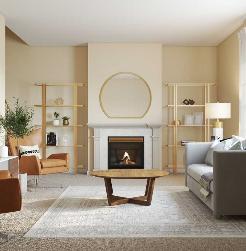 Modern, Midcentury Modern Living Room Design by Havenly Interior Designer Aubrey