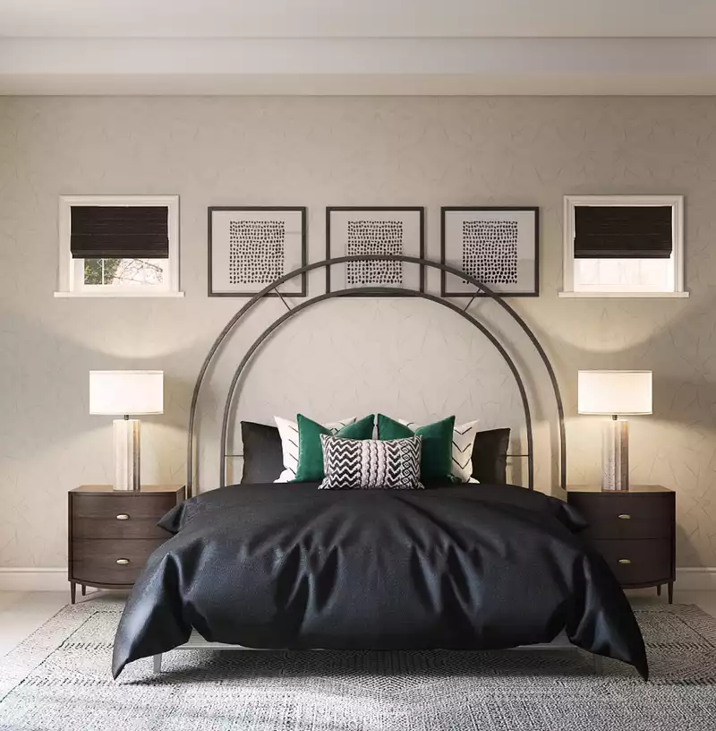 Modern, Eclectic, Glam, Global Bedroom Design by Havenly Interior Designer Cristina