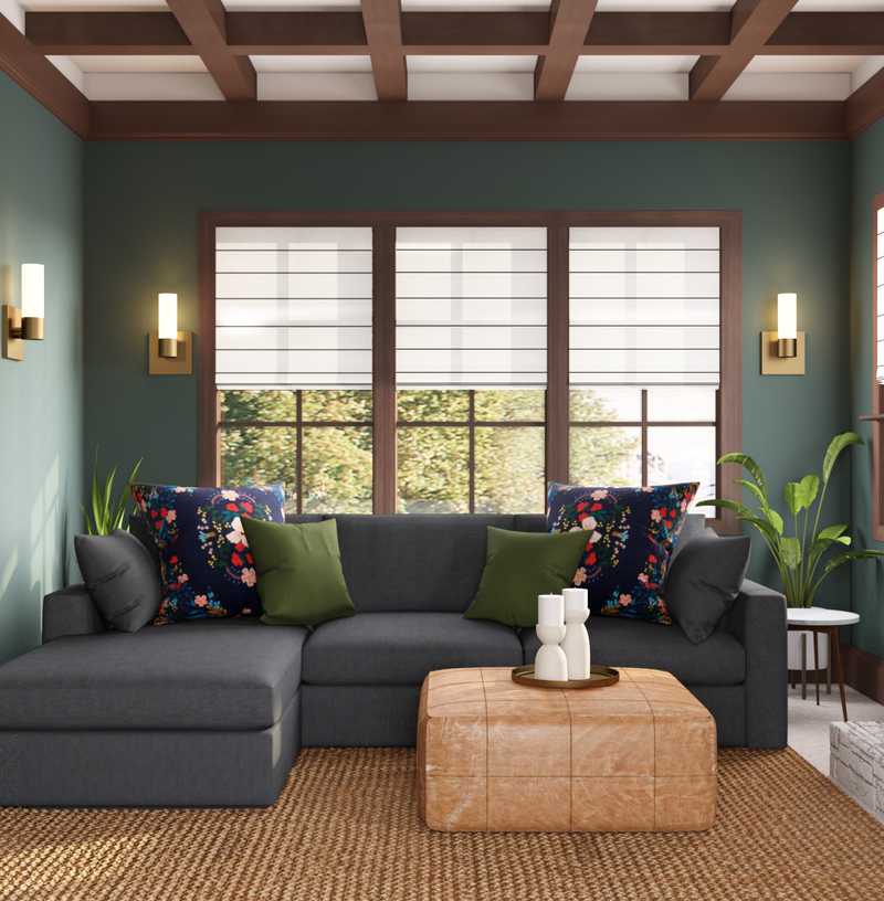 Eclectic, Bohemian, Midcentury Modern Living Room Design by Havenly Interior Designer Adrian