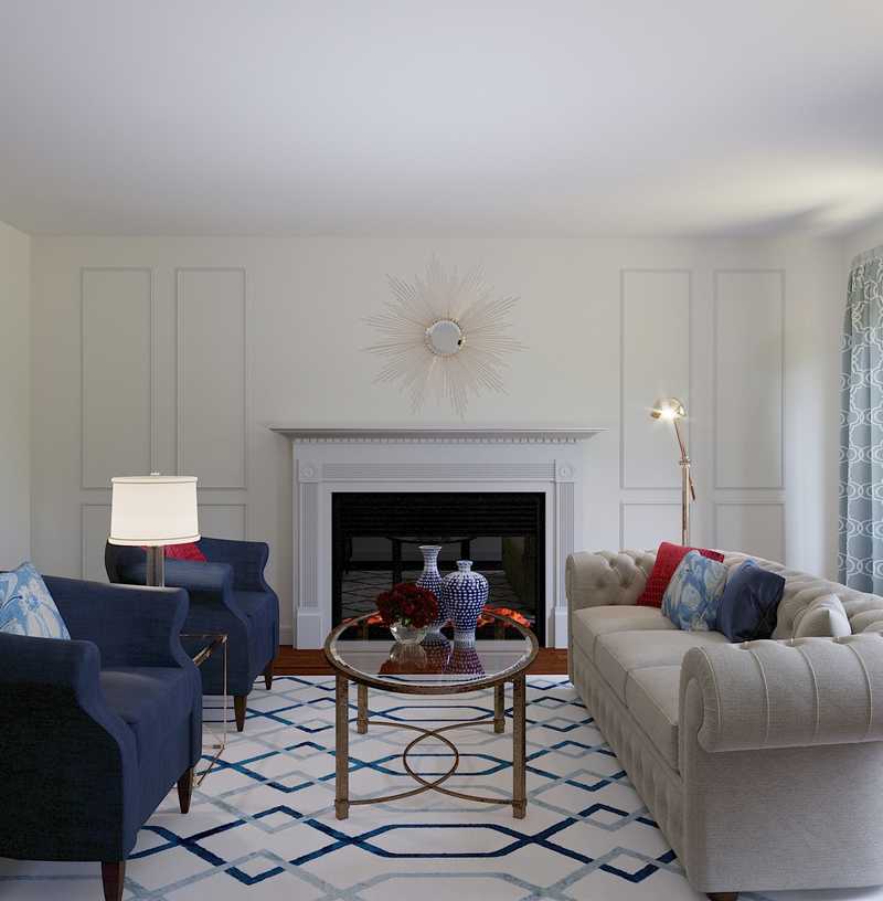 Contemporary, Classic Living Room Design by Havenly Interior Designer Jill
