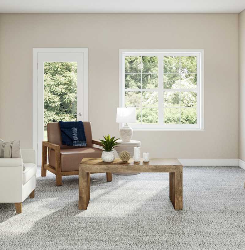 Modern, Bohemian, Midcentury Modern Living Room Design by Havenly Interior Designer Laura
