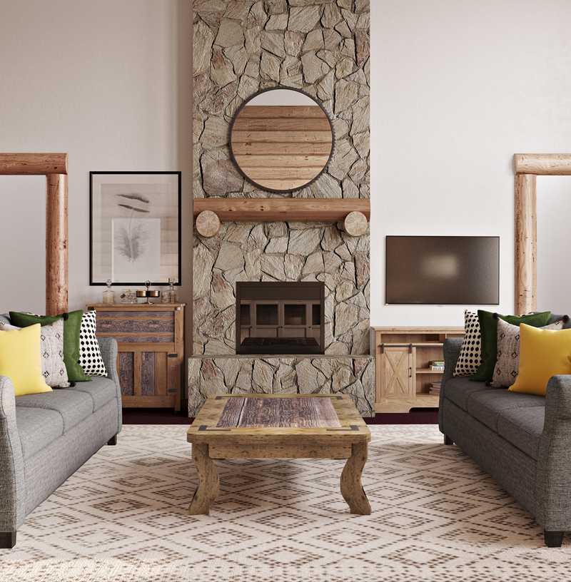 Farmhouse, Rustic Living Room Design by Havenly Interior Designer Camille