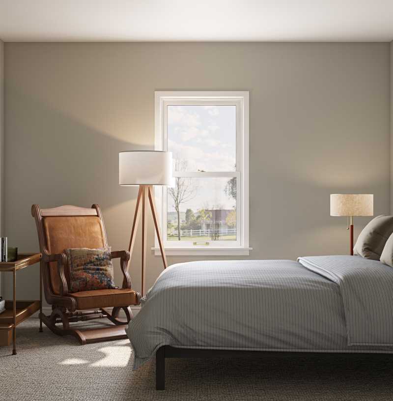 Farmhouse, Global Bedroom Design by Havenly Interior Designer Brad