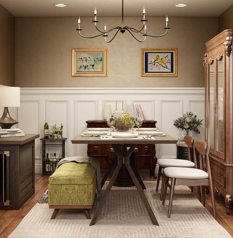 Eclectic, Industrial, Transitional, Midcentury Modern Dining Room Design by Havenly Interior Designer Raquel