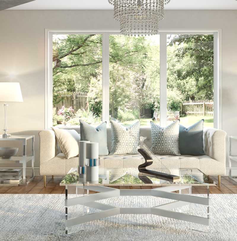 Glam, Transitional Living Room Design by Havenly Interior Designer Kheirieh