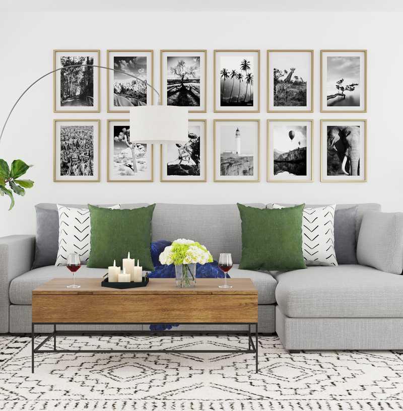 Rustic, Midcentury Modern Living Room Design by Havenly Interior Designer Brady