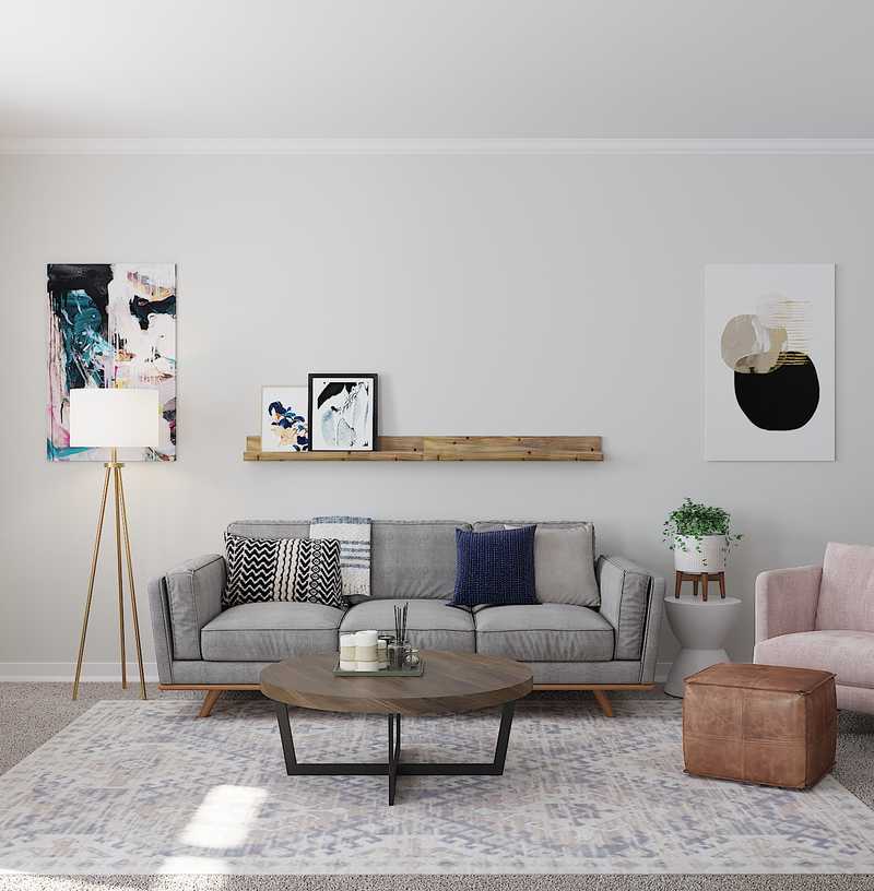 Contemporary Living Room Design by Havenly Interior Designer Julie
