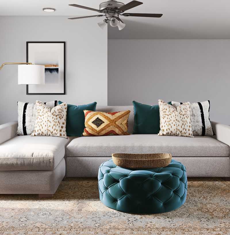 Eclectic, Midcentury Modern Living Room Design by Havenly Interior Designer Shannon