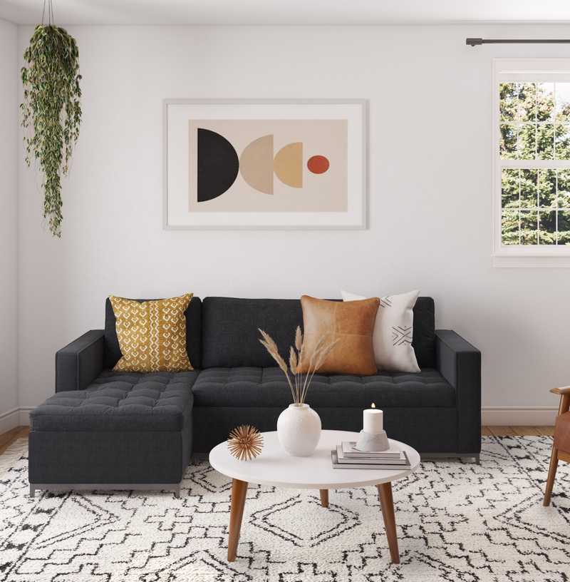 Bohemian Living Room Design by Havenly Interior Designer Leslie