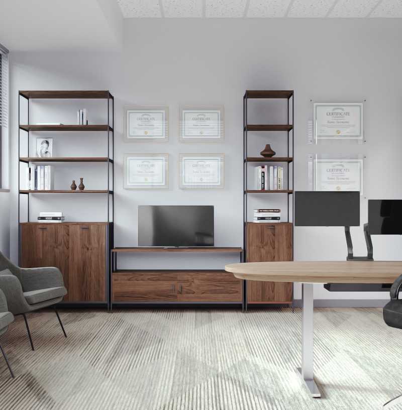 Contemporary, Midcentury Modern Office Design by Havenly Interior Designer Ayu