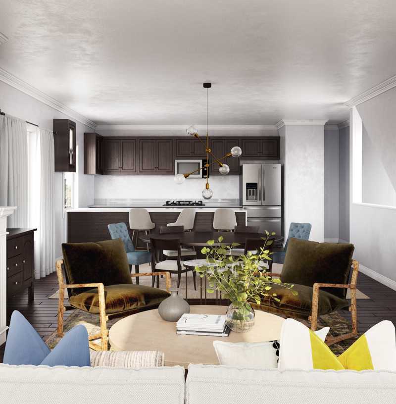 Contemporary, Bohemian Living Room Design by Havenly Interior Designer Emilee