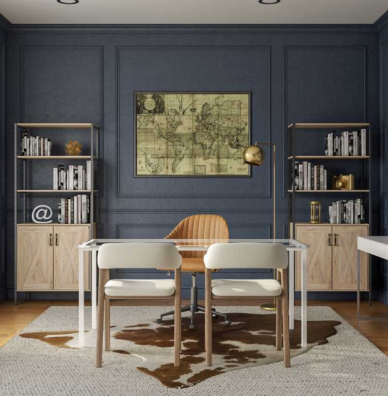 Modern, Glam, Industrial Office Design by Havenly Interior Designer Chanel