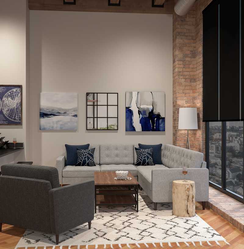 Modern, Industrial Living Room Design by Havenly Interior Designer Olivia