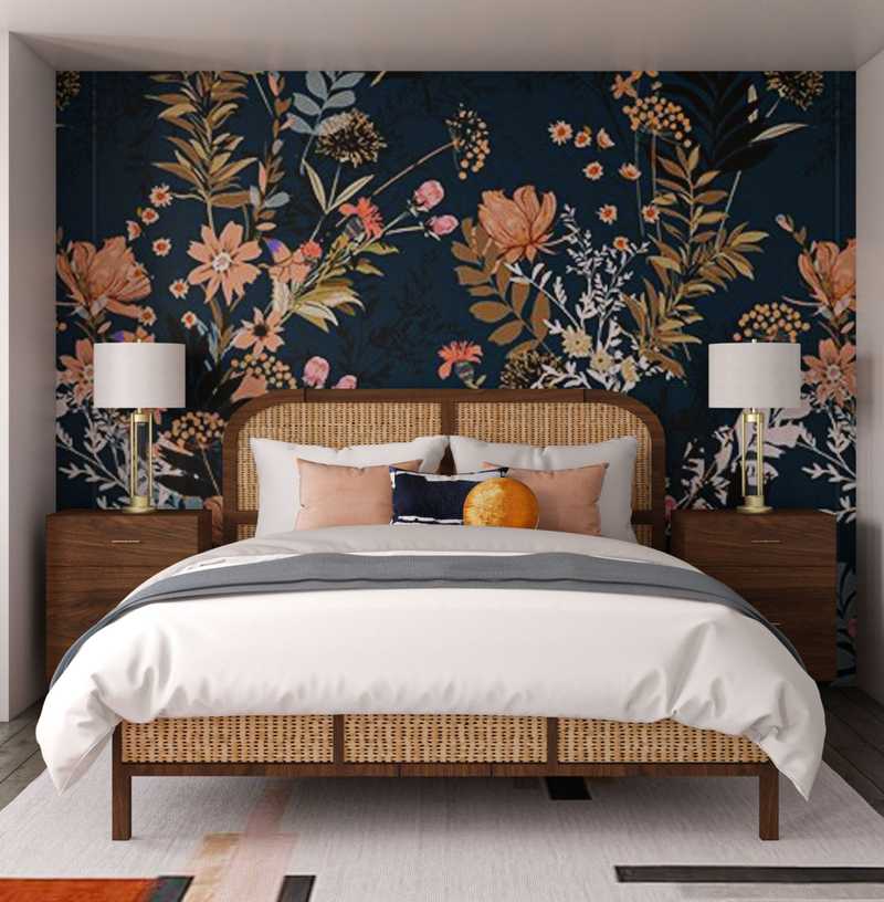 Contemporary, Eclectic Bedroom Design by Havenly Interior Designer Annmarie