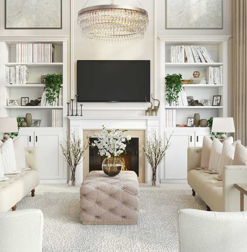 Classic, Glam Living Room Design by Havenly Interior Designer Levi