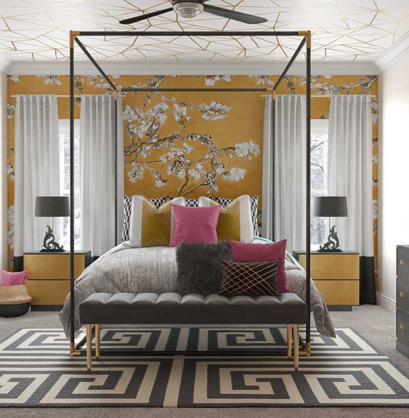 Modern, Eclectic, Glam Bedroom Design by Havenly Interior Designer Ashlyn