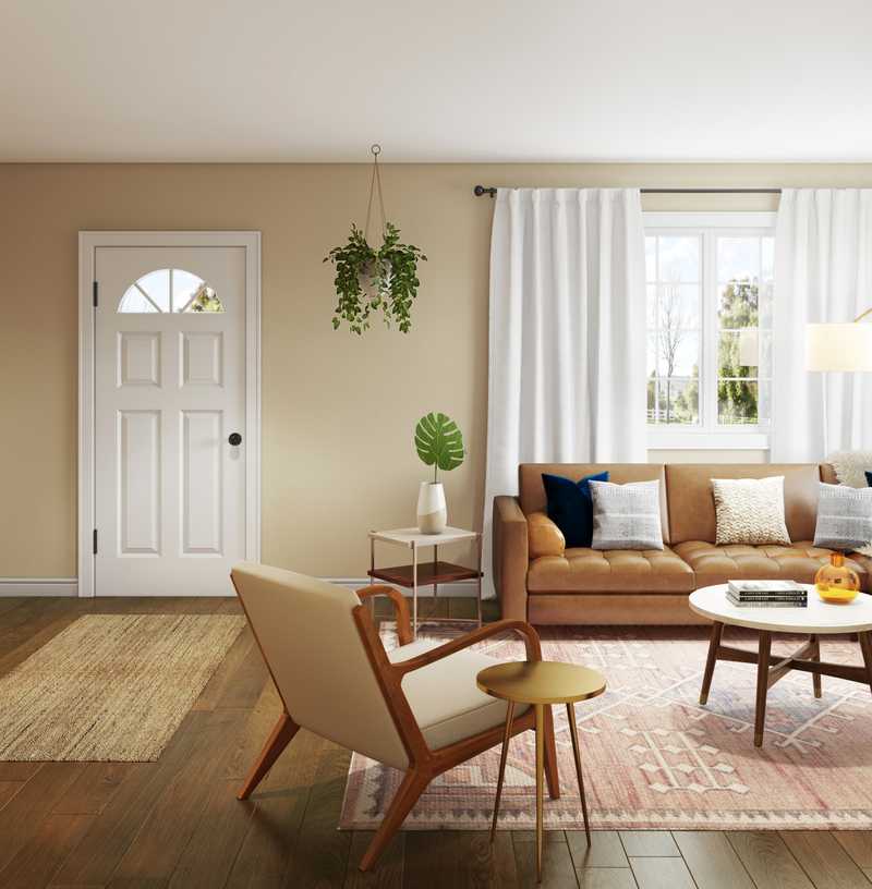Bohemian, Midcentury Modern Living Room Design by Havenly Interior Designer Bethany