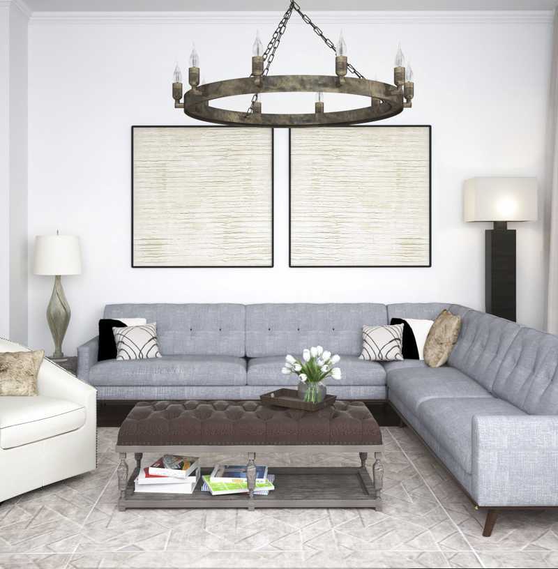 Contemporary, Classic, Rustic Living Room Design by Havenly Interior Designer Stephanie