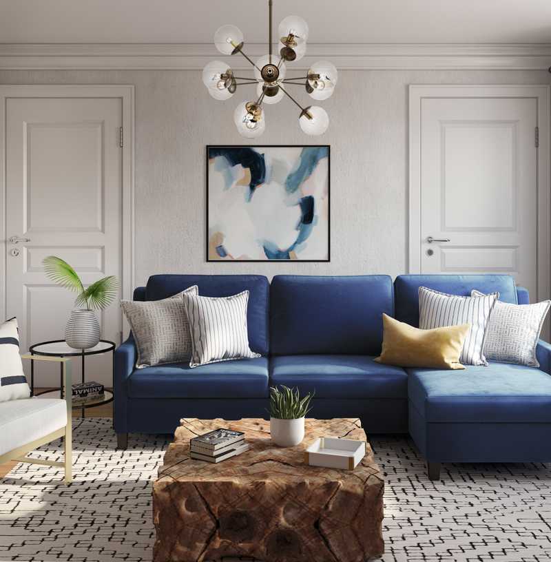 Contemporary, Classic, Glam Living Room Design by Havenly Interior Designer Amanda
