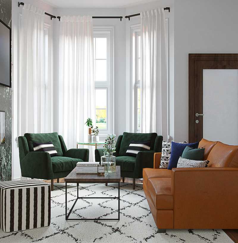 Midcentury Modern Living Room Design by Havenly Interior Designer Shelly