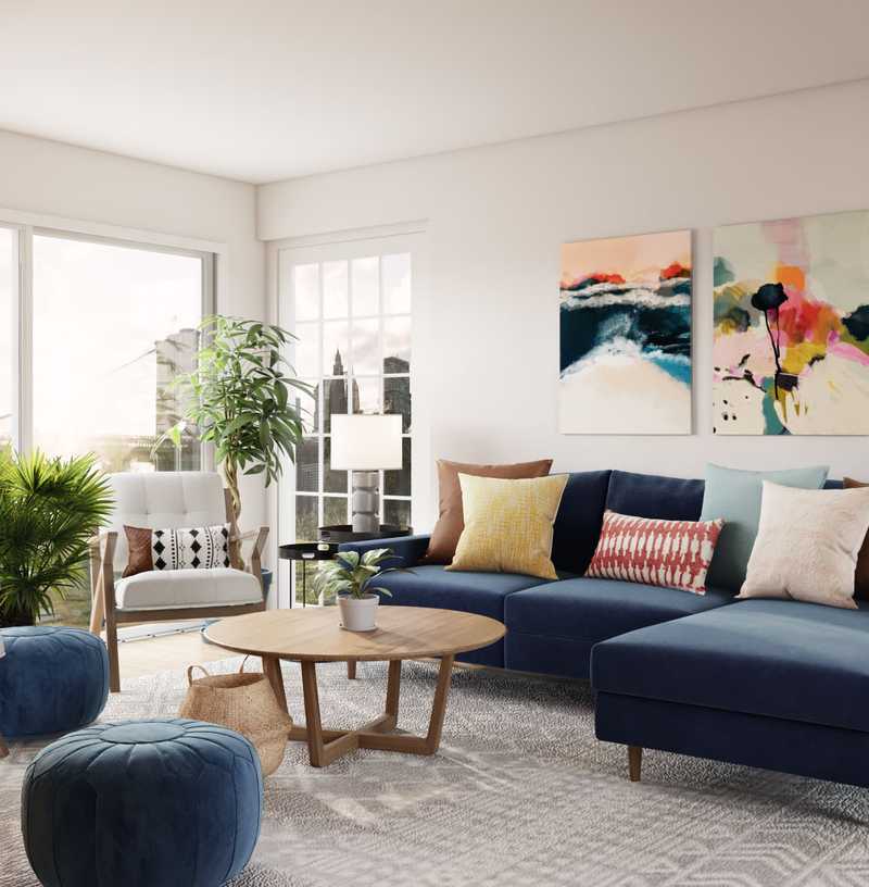 Modern, Eclectic, Midcentury Modern Living Room Design by Havenly Interior Designer Sydney