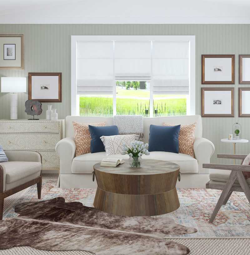 Eclectic, Bohemian, Farmhouse Living Room Design by Havenly Interior Designer Sara