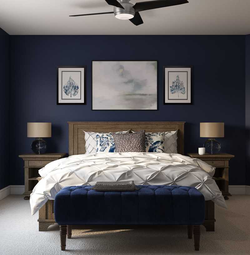 Glam, Farmhouse Bedroom Design by Havenly Interior Designer Austin