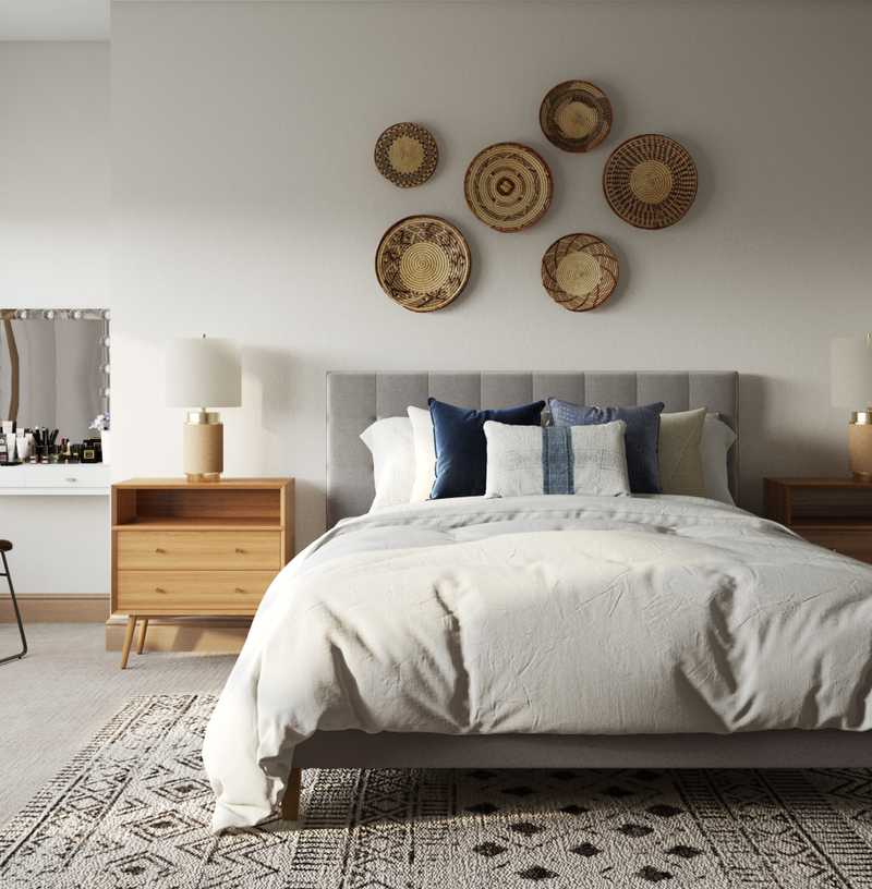 Bohemian, Coastal, Southwest Inspired Bedroom Design by Havenly Interior Designer Brit