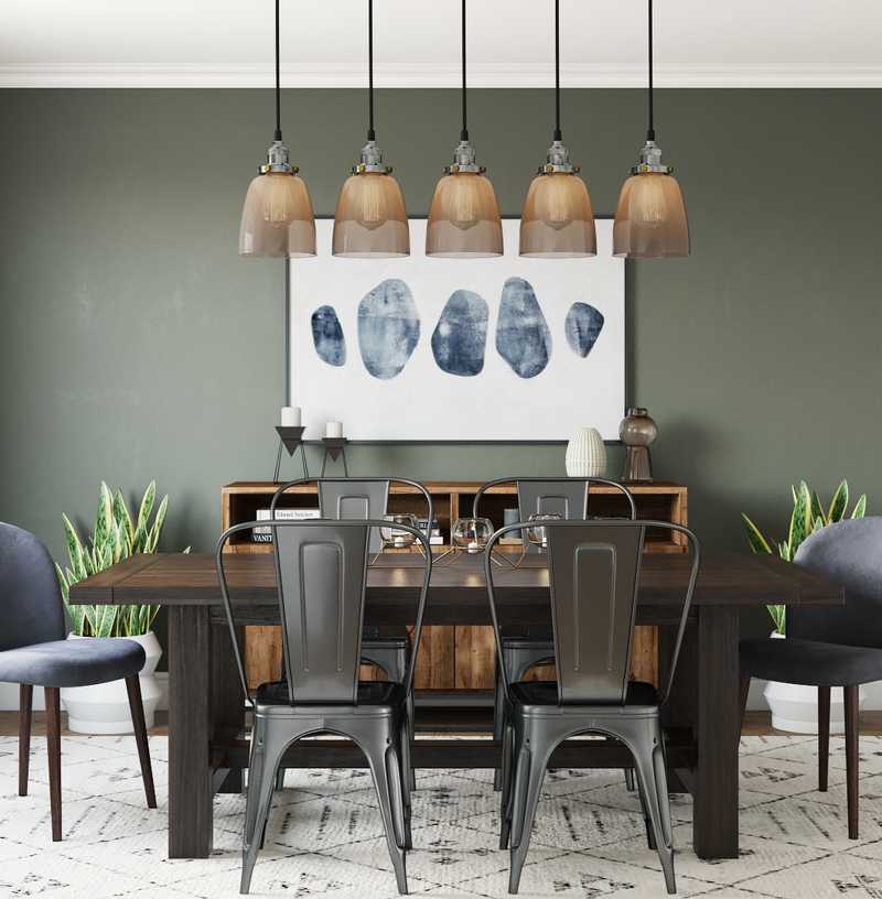 Eclectic, Bohemian, Midcentury Modern Dining Room Design by Havenly Interior Designer Rocio