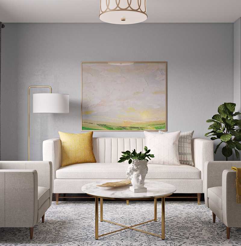 Contemporary, Classic, Farmhouse Living Room Design by Havenly Interior Designer Erin