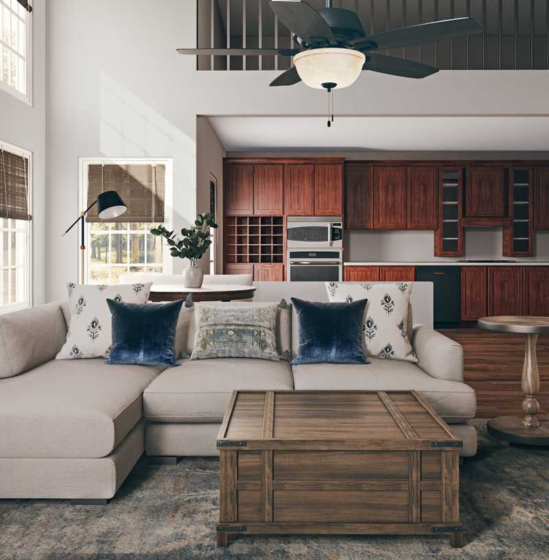 Classic, Farmhouse, Rustic Living Room Design by Havenly Interior Designer Adrian